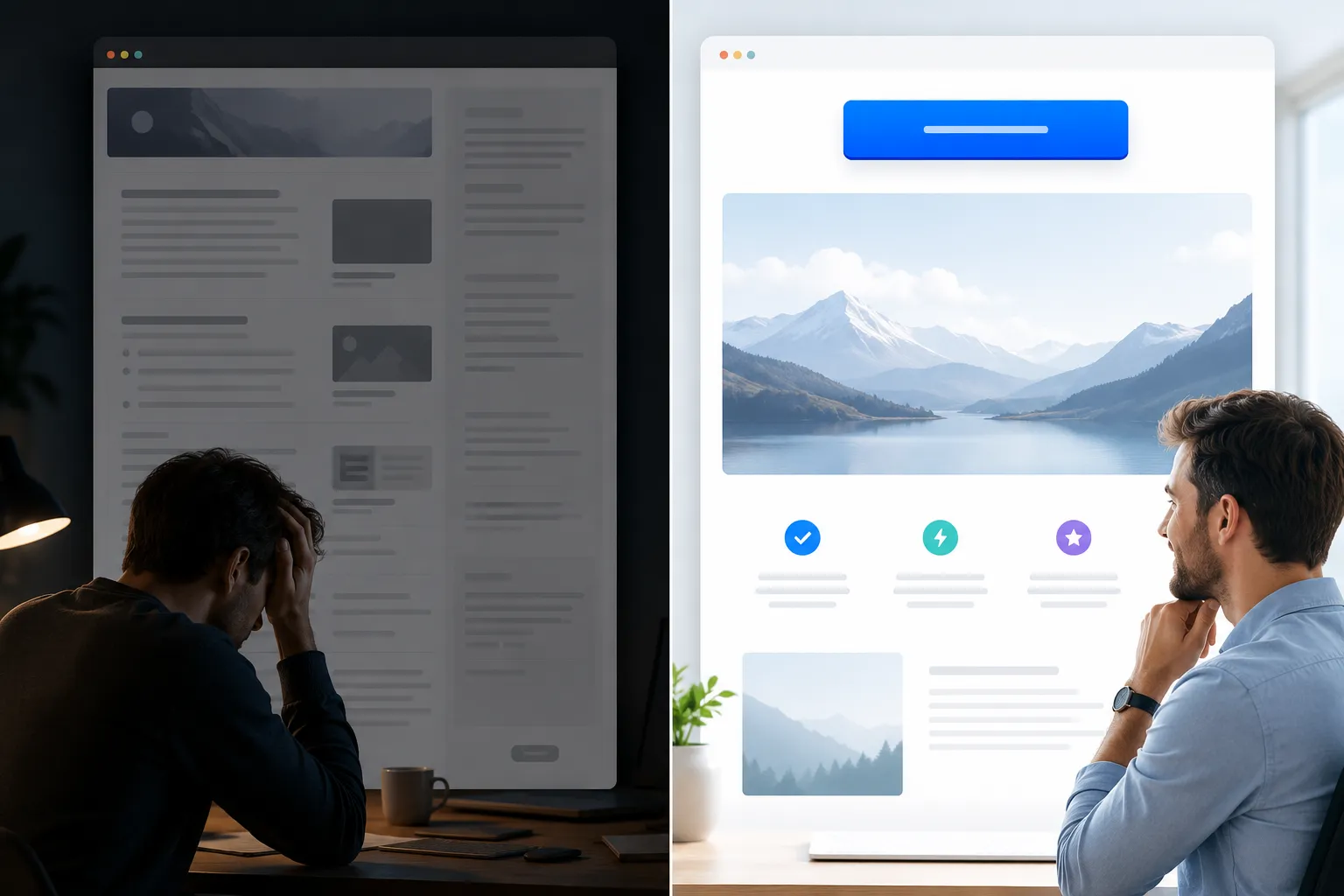 website hero section with a call to action button