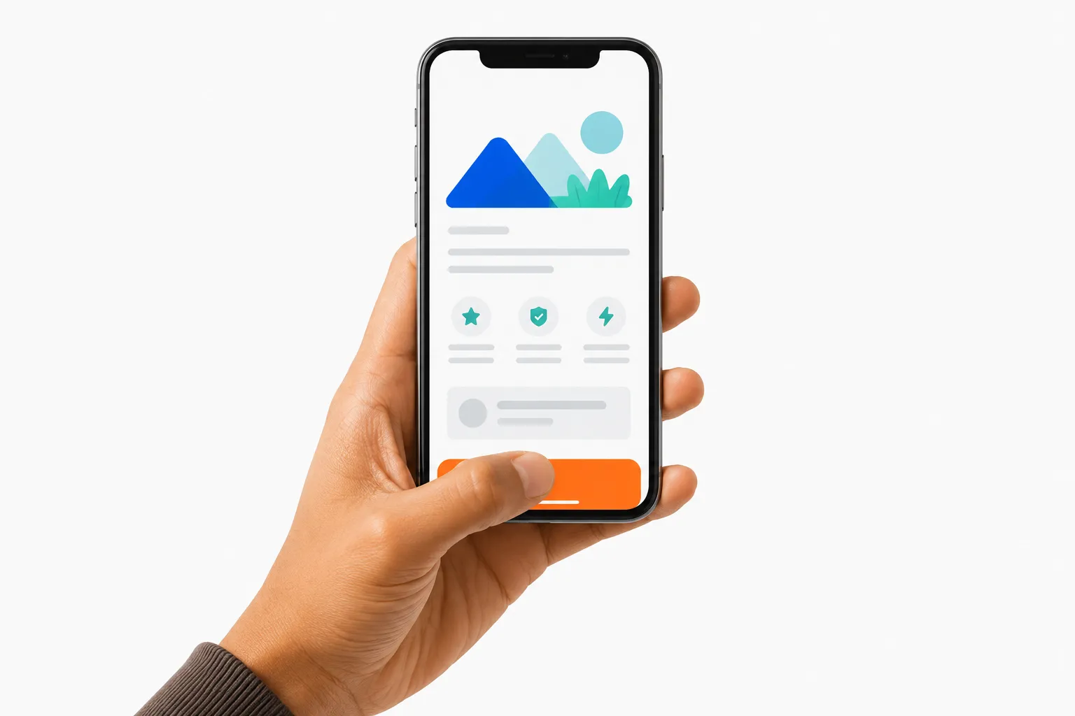 mobile screen with a sticky call to action bar